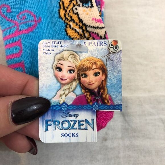 Brand new Pack of 5 Pairs of Girls‎ Frozen Socks - Picture 7 of 10